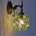 European Vintage Tiffany Flower Shaped Glass Wall Sconce