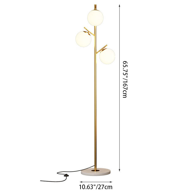 Scandinavian Gold 3-Light Floor Lamp