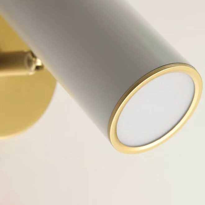 Modern Simplicity Plated Cylindrical Spotlight Wall Sconce