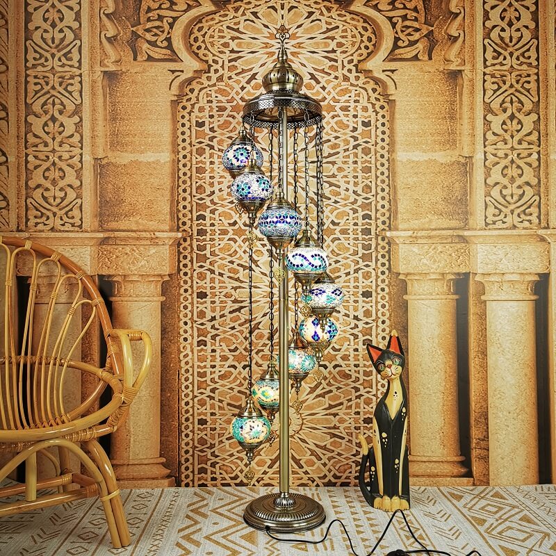 Vintage Multicolor 9-Light Floor Lamp