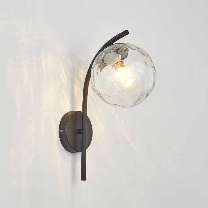 Nordic Arc Glass Globe 1-Light Wall Sconce