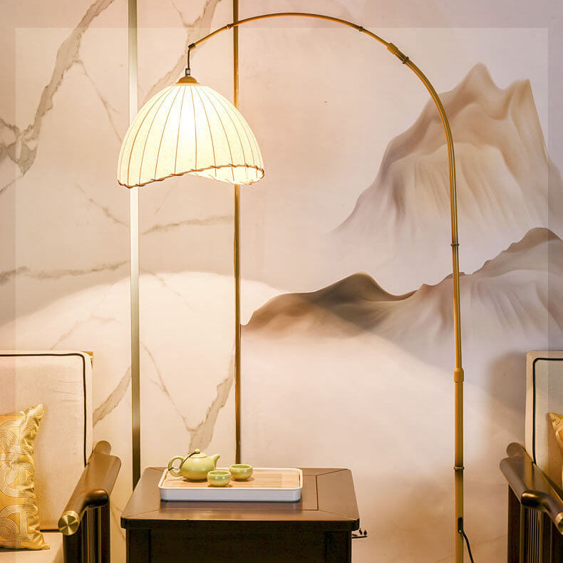 Vintage Beige Floor Lamp