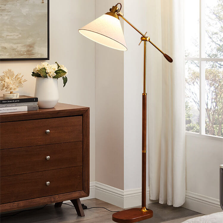 Vintage Black Walnut Floor Lamp