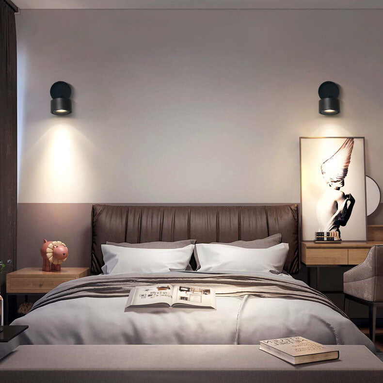 Modern Minimalist Round Aluminium Rotatable Folding Wall Sconce