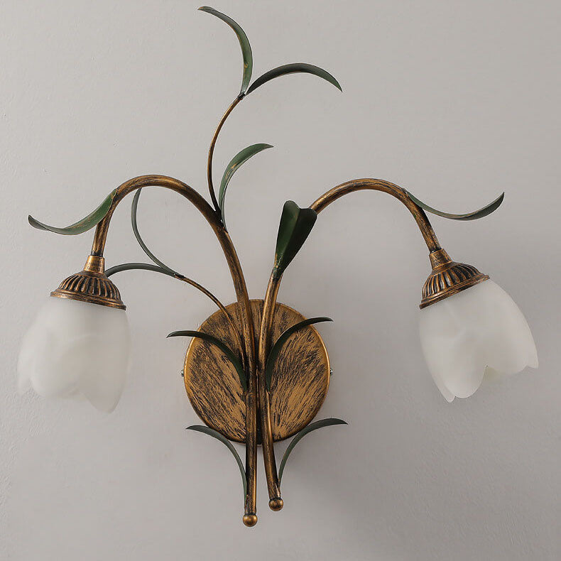 Modern Minimalist Art Glass Flower 1/2-Light Wall Sconce