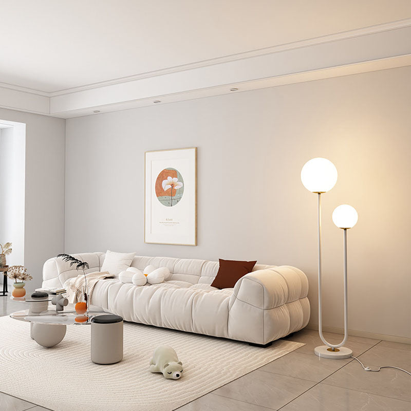 Modern Minimalist White 2-Light Floor Lamp