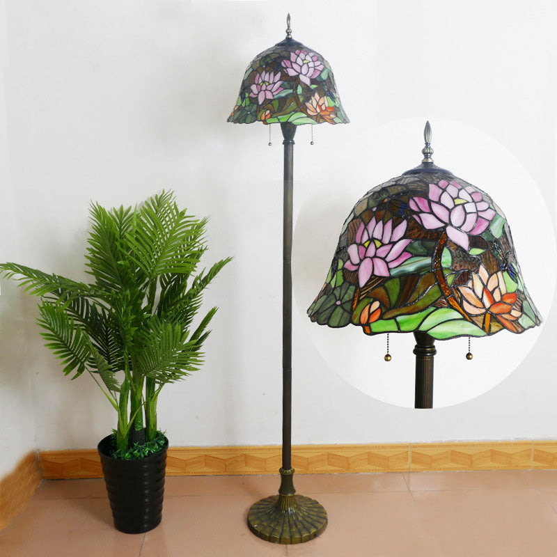 Tiffany Stained Glass 2-Light Floor Lamp