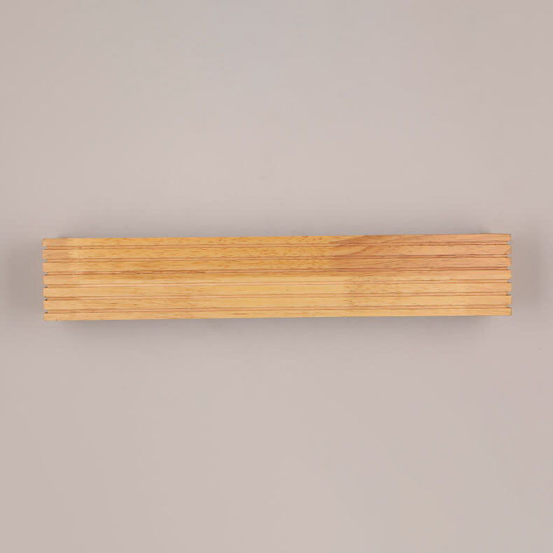 Modern Solid Wood Rectangular Linear LED Vanity Wall Sconce