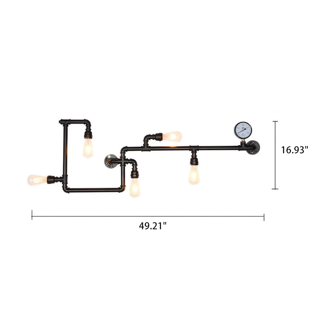 Industrial Maze Pipe 5-Light Wall Sconce