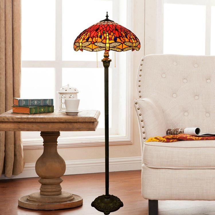Tiffany Stained Glass 2-Light Floor Lamp