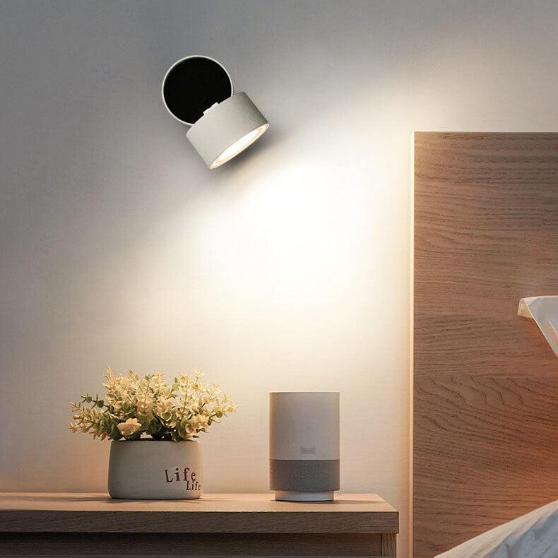 Modern Minimalist Round Aluminium Rotatable Folding Wall Sconce