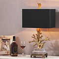 Modern Art Deco Linen Resin Crystal Coral Base Table Lamp