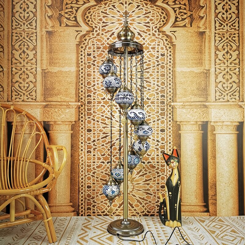 Vintage Multicolor 9-Light Floor Lamp