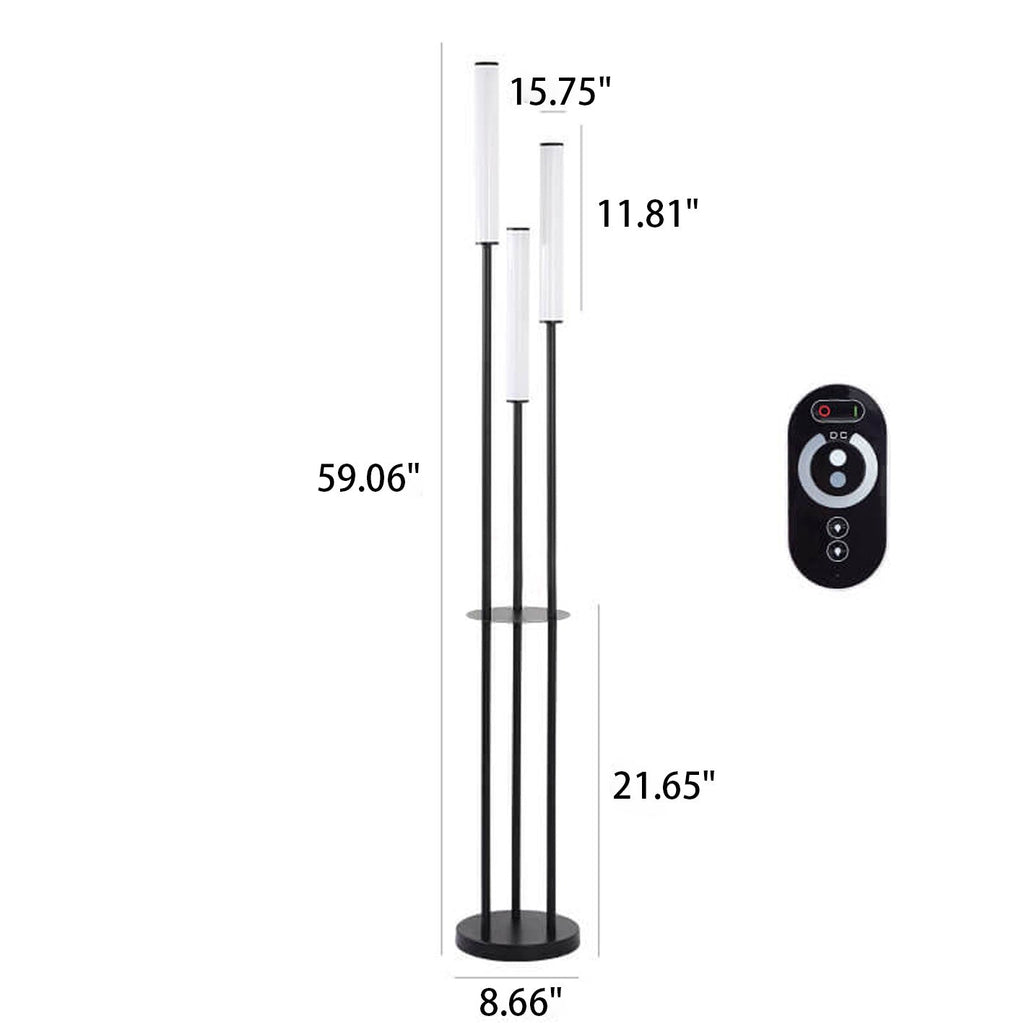 Contemporary Black 3-Light Floor Lamp