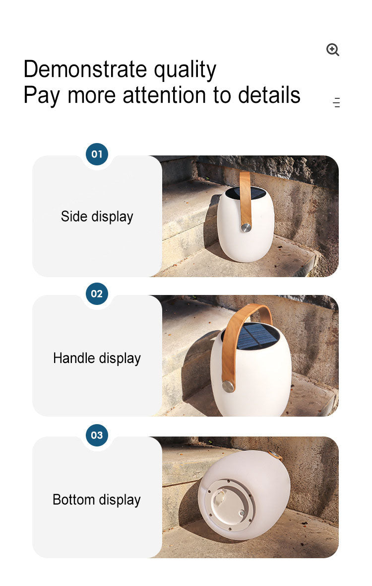 Solar PE Portable Basket LED Outdoor Waterproof Table Lamp