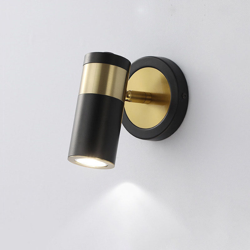 Modern Simplicity Plated Cylindrical Spotlight Wall Sconce
