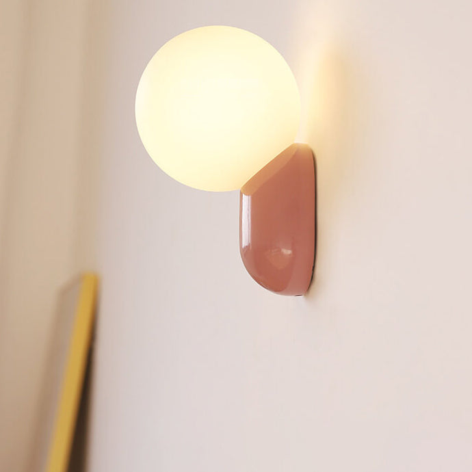 Macaron Cream Style Resin Glass Ball 1-Light Wall Sconce
