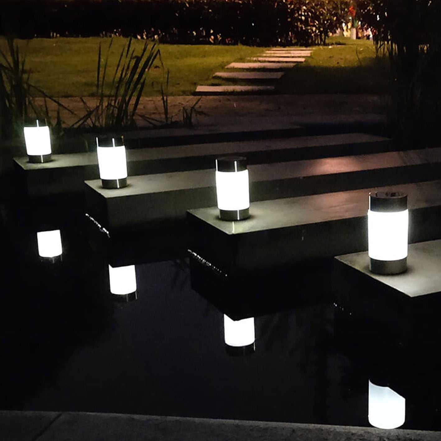 Modern White Outdoor Stake Light