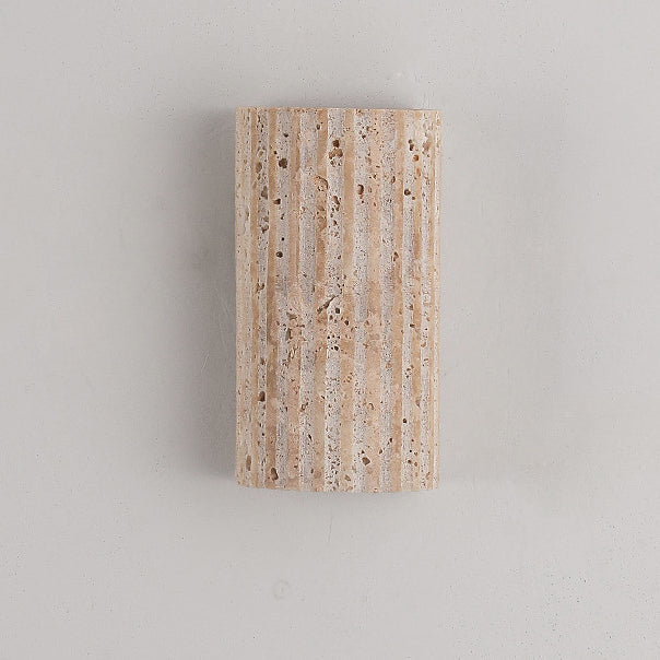 Traditional Japanese Beige Travertine LED Wall Sconce