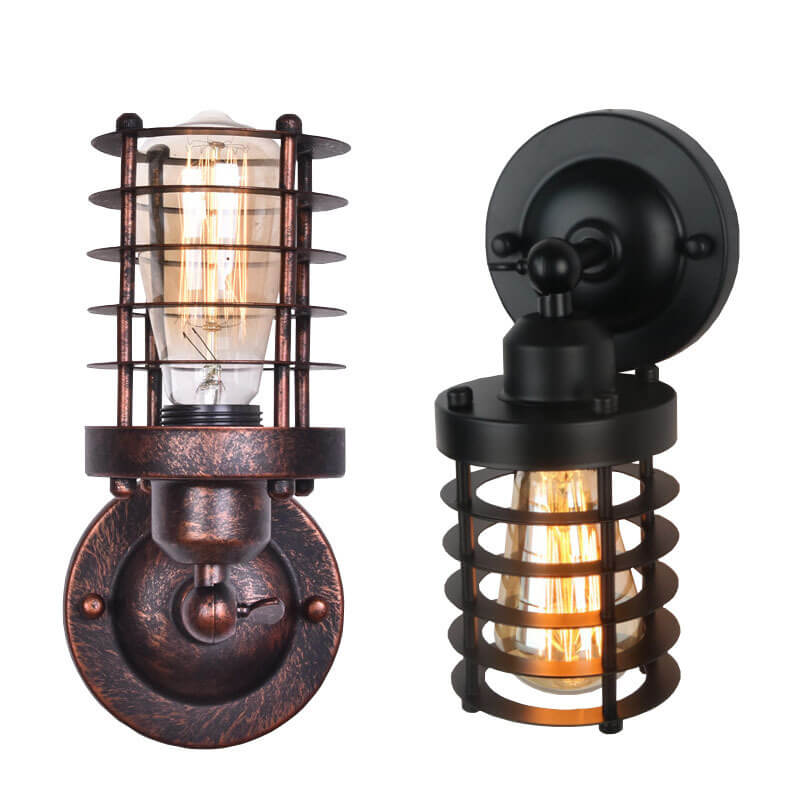 Northern Retro Industrial Wrought Iron 1-Light Wall Sconce