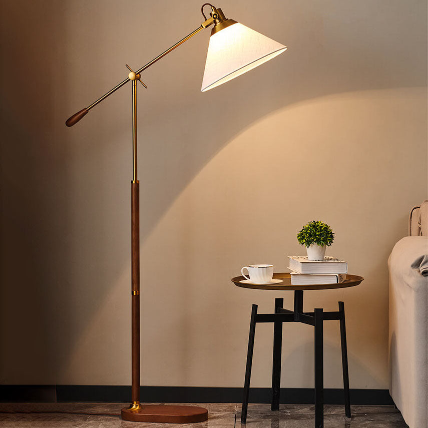 Vintage Black Walnut Floor Lamp