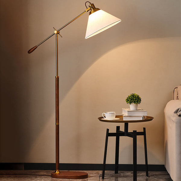 Vintage Black Walnut Floor Lamp