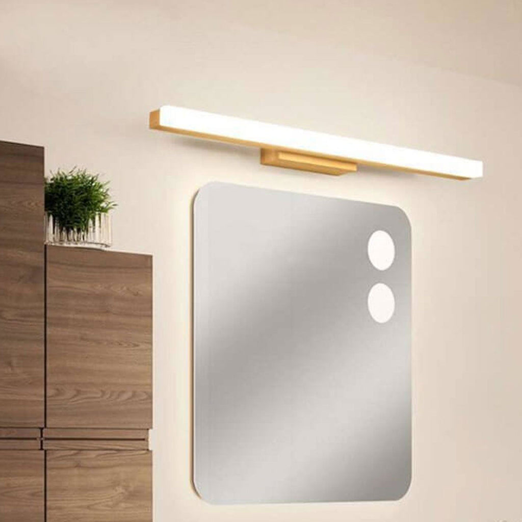 Nordic Minimalist Log Strip Vanity Light LED Wall Sconce