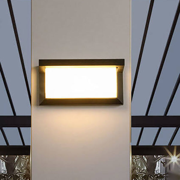 Modern Rectangular LED Sensor Outdoor Waterproof Wall Light