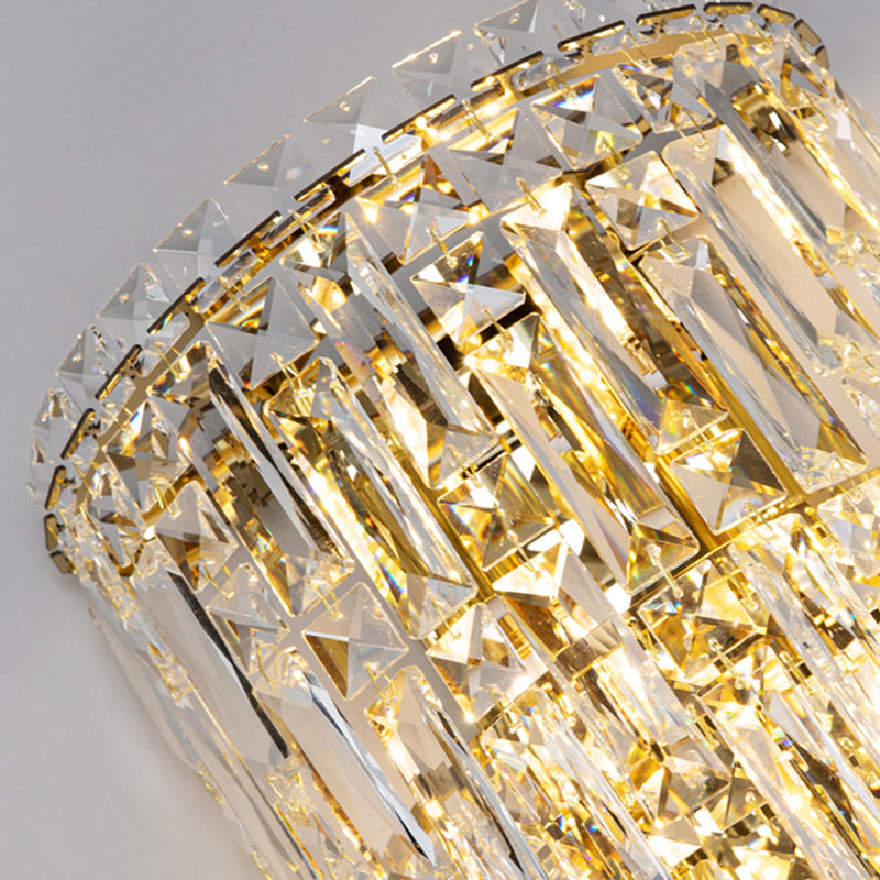 Contemporary Luxury Crystal Tassel Half Post Wall Sconce