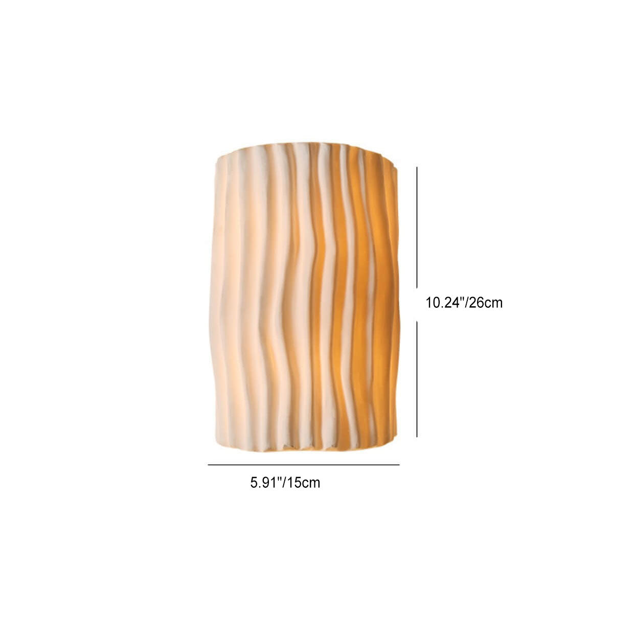 Contemporary Nordic Resin Striped Half Cylinder Wall Sconce