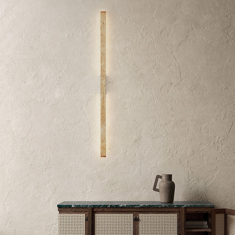 Japanese Wabi-Sabi Travertine Long Strip LED Wall Sconce