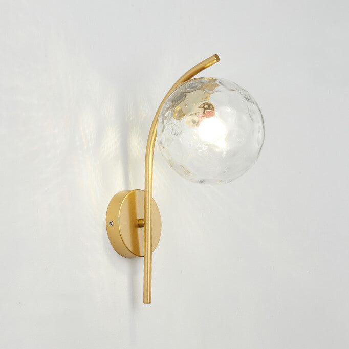 Nordic Arc Glass Globe 1-Light Wall Sconce