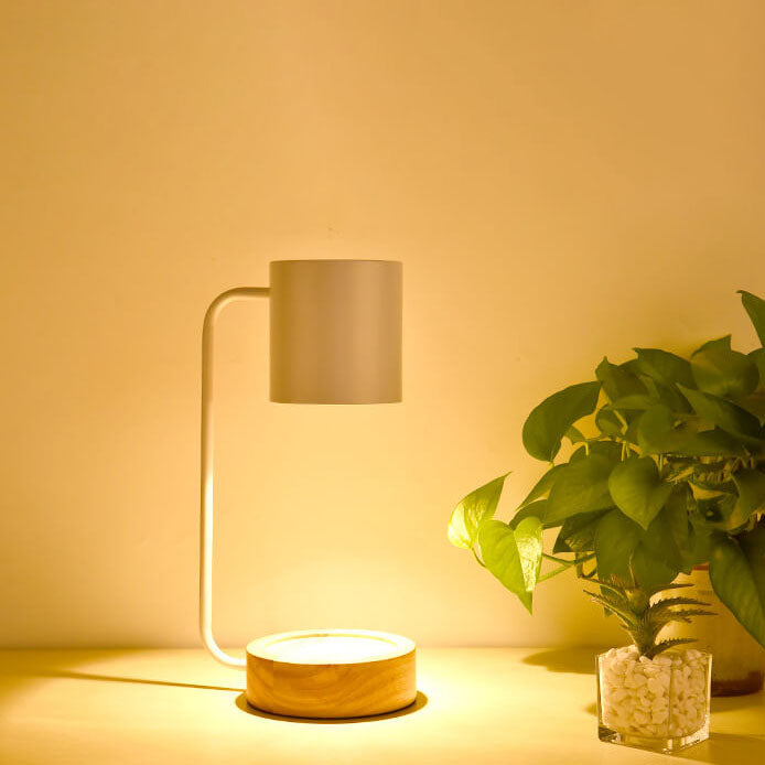 Japanese Minimalist Wood Table Lamp with Timed Table Lamp