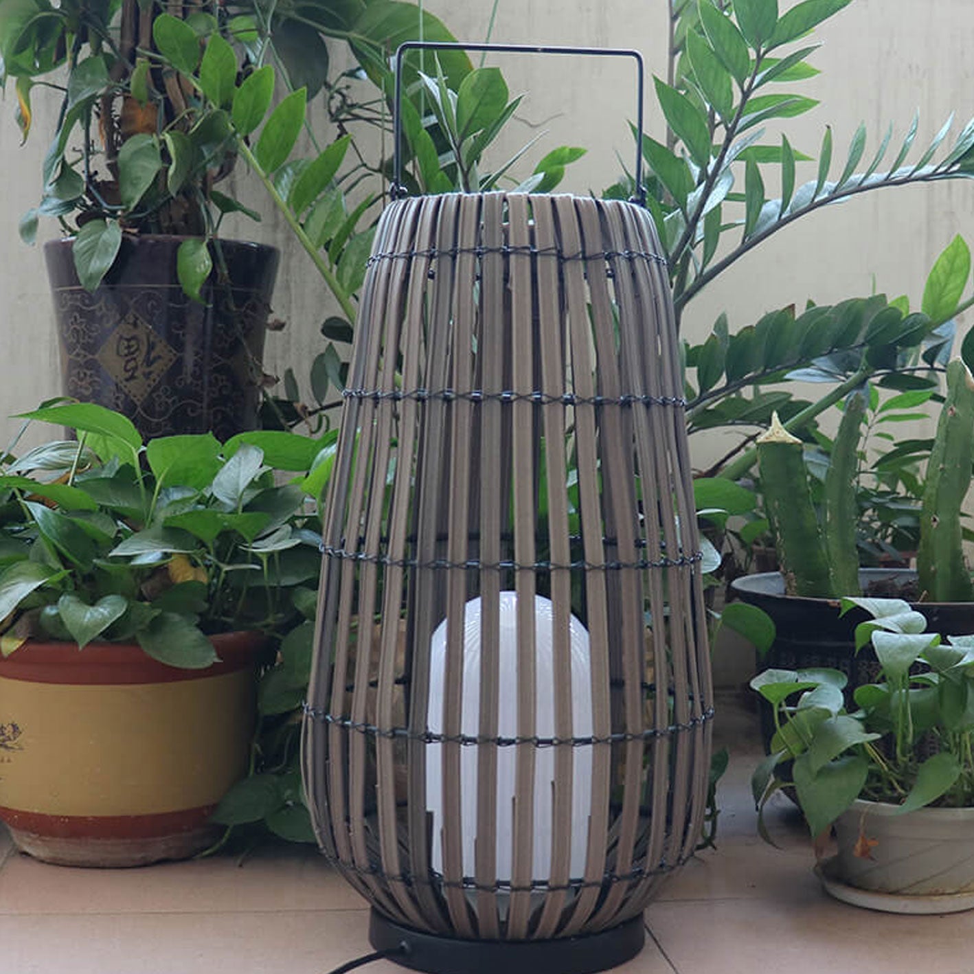 Modern Rattan Outdoor Stake Light