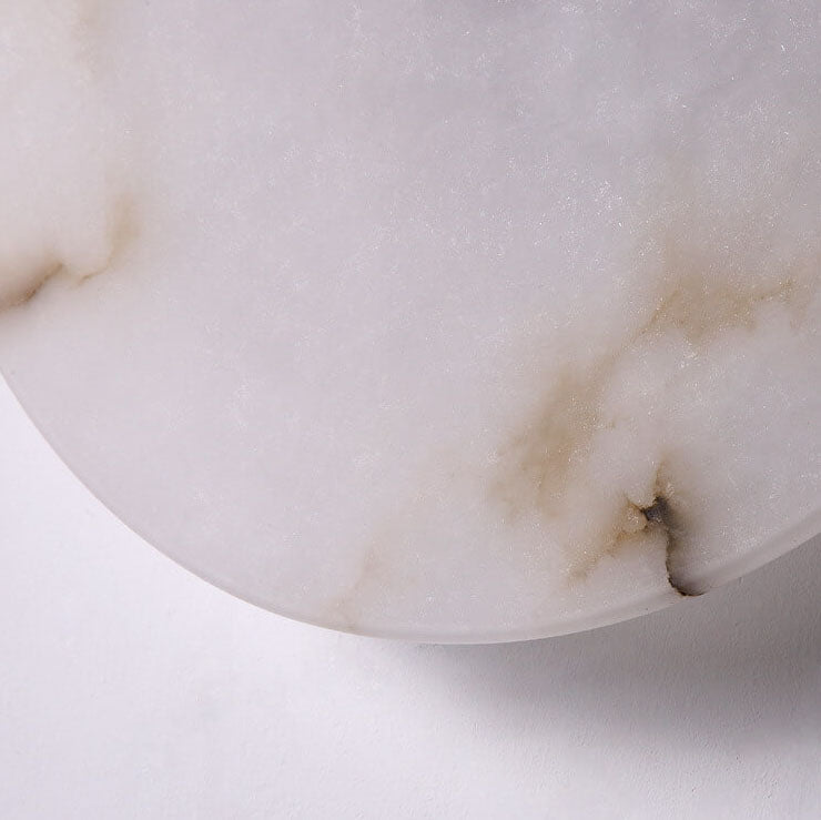 Contemporary Luxury Round Marble Iron LED Wall Sconce
