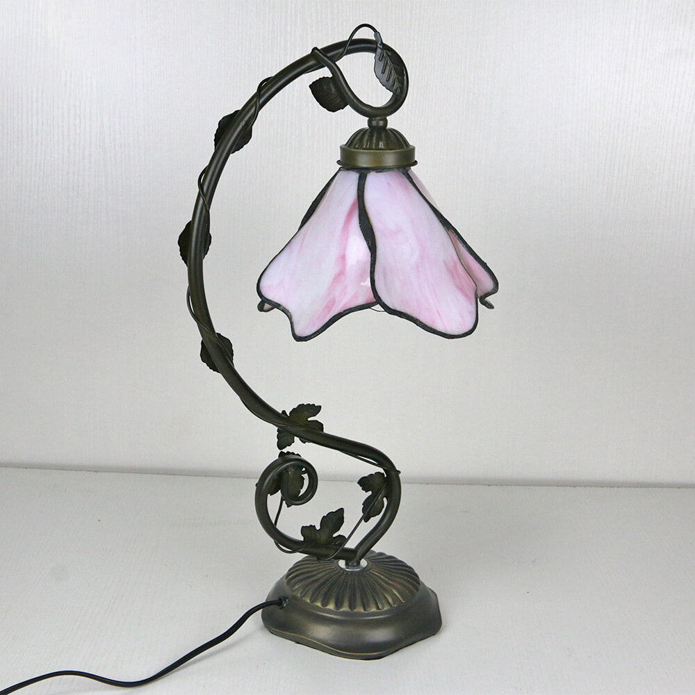 Tiffany Simple Flower Petal Resin Stained Glass Table Lamp