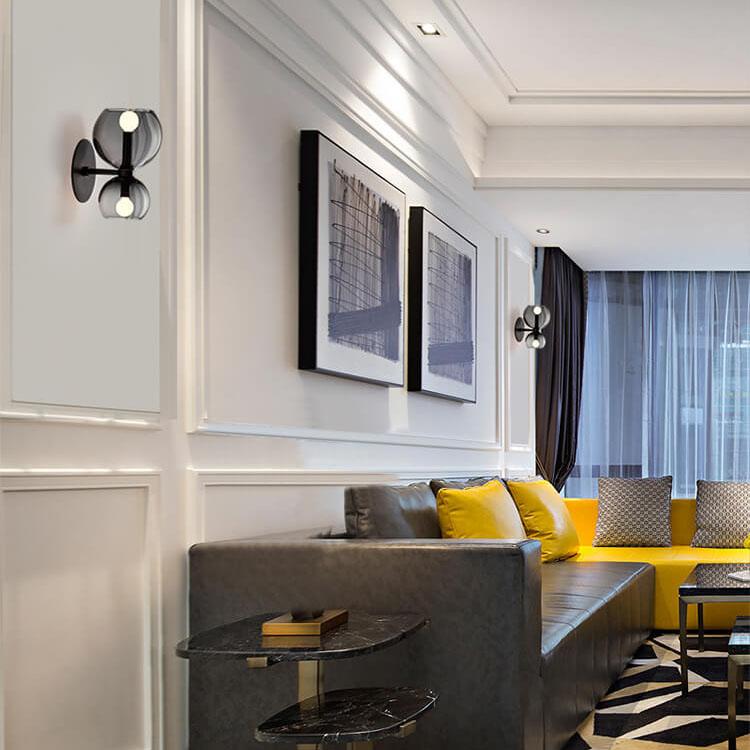 Modern 2-Light Bowl Shaped Wall Sconce