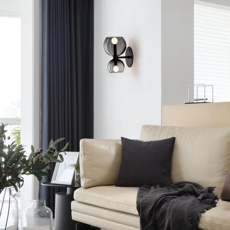 Modern 2-Light Bowl Shaped Wall Sconce
