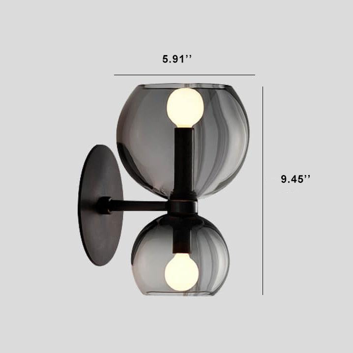 Modern 2-Light Bowl Shaped Wall Sconce