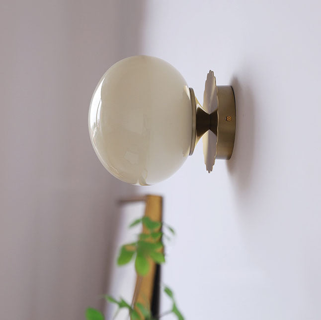 Modern Vintage Iron Glass Round Head Wall Sconce