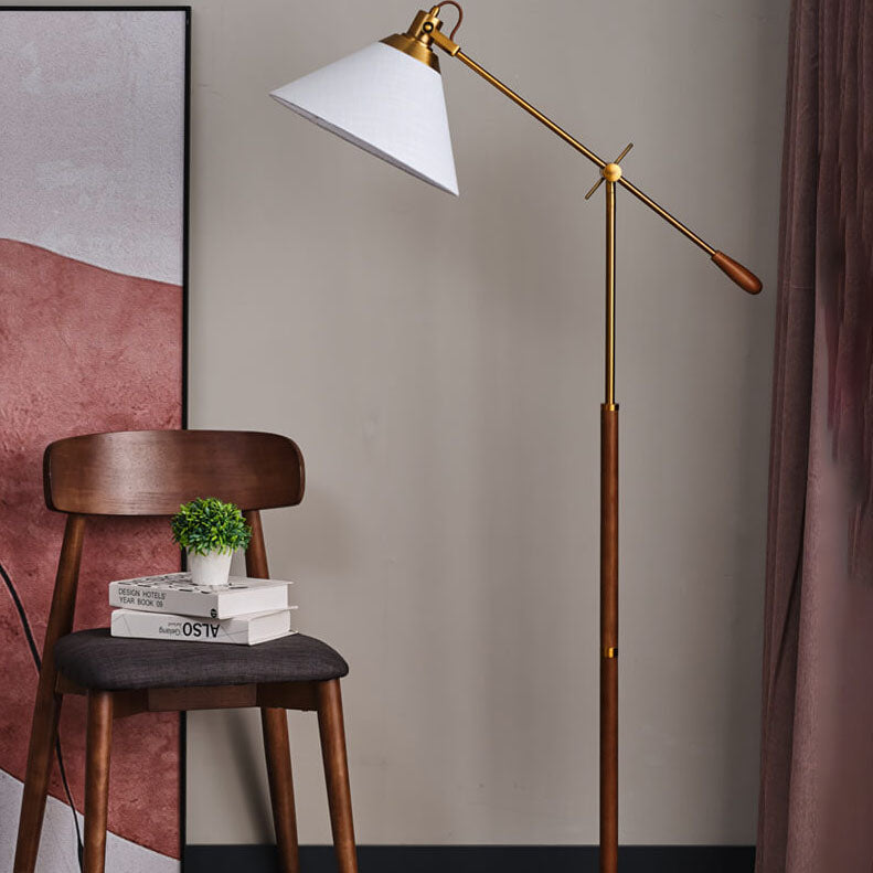 Vintage Black Walnut Floor Lamp