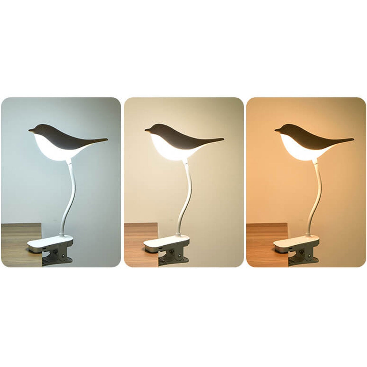 Nordic Creative Bird Clip USB Charging LED Night Table Lamp