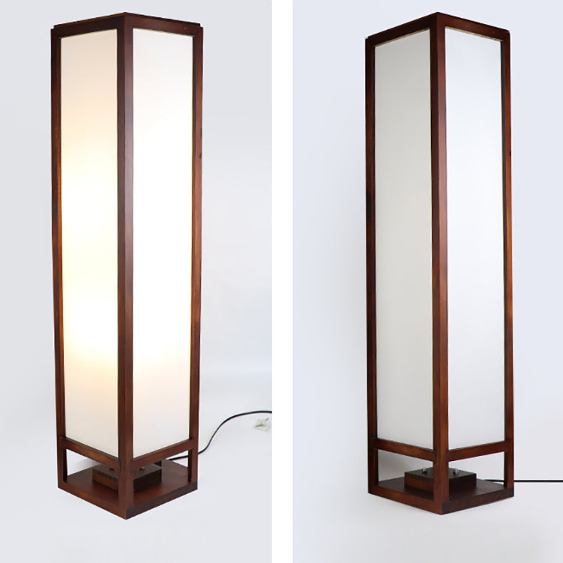 Traditional Chinese Walnut Arc Floor Lamp
