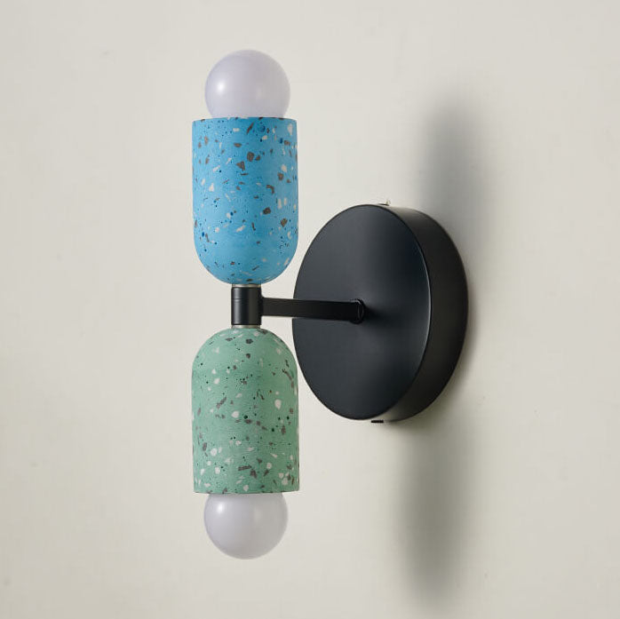 Modern Japanese Wabi-Sabi Iron Cement 2-Light Wall Sconce