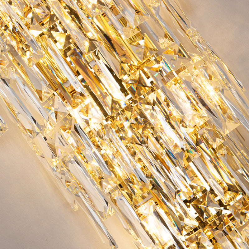 Contemporary Luxury Crystal Tassel Half Post Wall Sconce