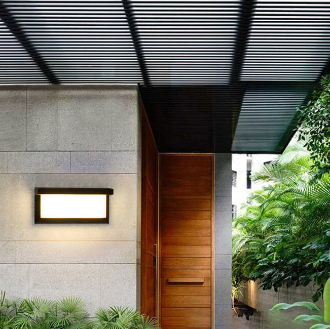 Modern Rectangular LED Sensor Outdoor Waterproof Wall Light