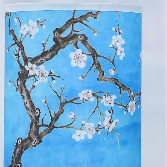 Modern Minimalist Fabric Column Landscape Wood Table Lamp