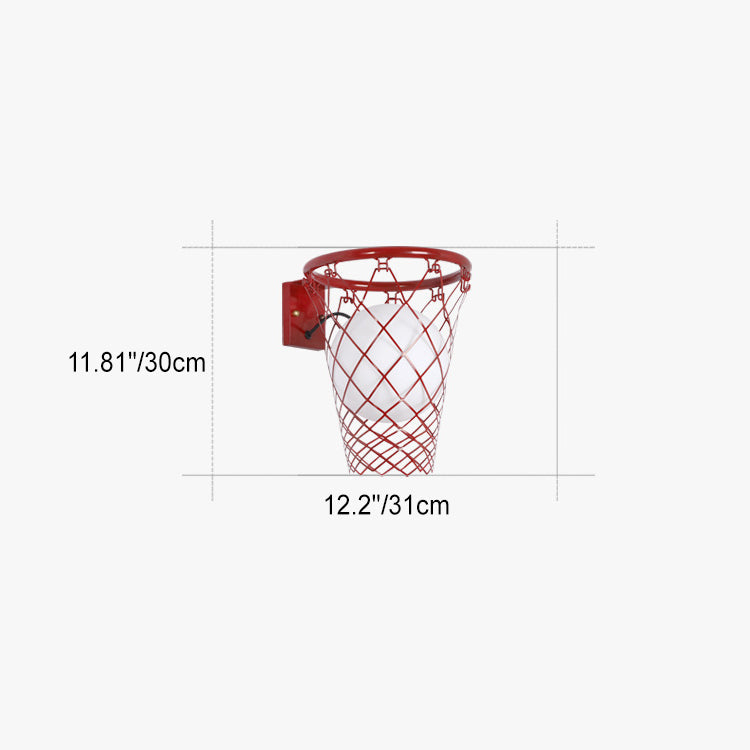 Modern Kids Iron Glass Basketball Hoop Wall Sconce