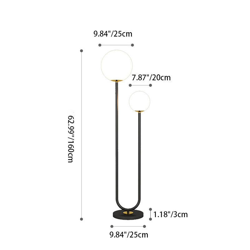 Modern Minimalist White 2-Light Floor Lamp