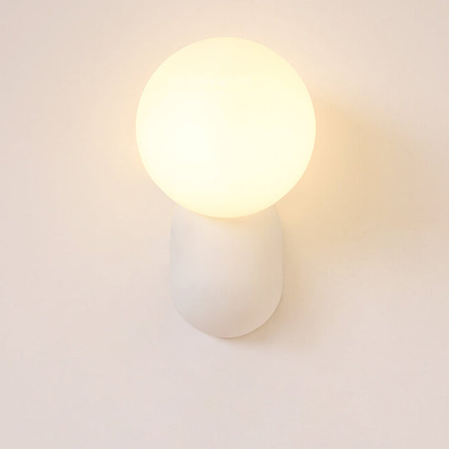 Macaron Cream Style Resin Glass Ball 1-Light Wall Sconce